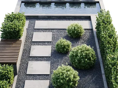 Backyard 1 plan of garden 3D model