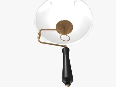 Custom made brass floor lamp 3D model