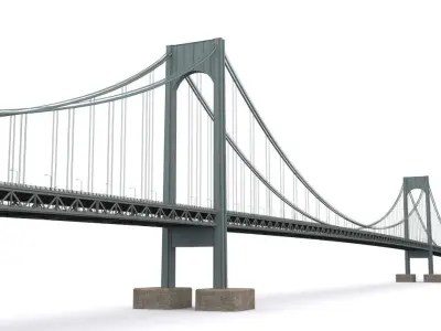 American bridges Low-poly 3D model