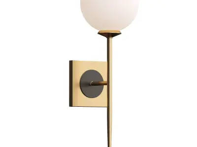 Coastal French Country Iron LED Sconce Brass Gold 3D model