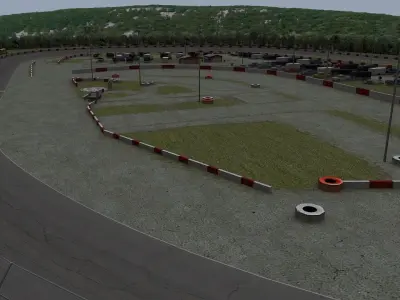 Small Town Speedway Game Ready Low-poly 3D model