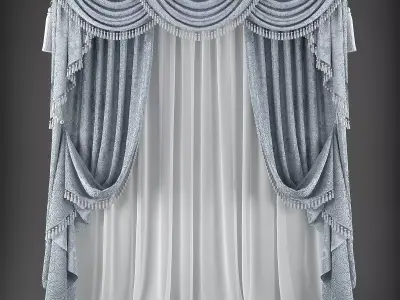 Curtain with tassels Low-poly 3D model purchase