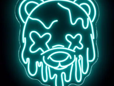 Bear Neon Sign 3D model purchase