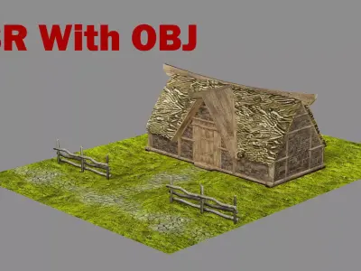 Medieval Viking House 09 Game Ready Low-poly 3D Model Low-poly 3D model