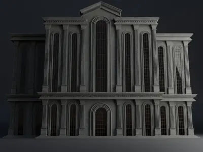 CLASSIC OLD EUROPEAN BUILDING 05 Low-poly 3D model