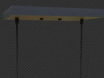 Black Glass Linear Chandelier 3D model