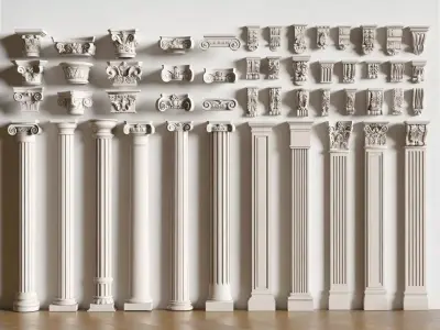 European-style column ornamentation 3D model