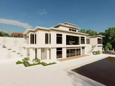 Casa Scene-villa-modern house 3D model 71