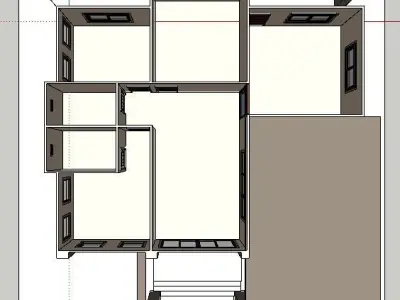 Single house with contemporary style 3D model