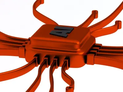 ai chip Symbol Red 3D model