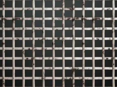 Silver Rust Metal Gate Transparent PBR Seamless Texture
