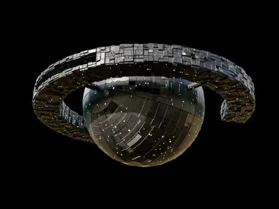 Space Station Sphere Mothership Low-poly 3D model