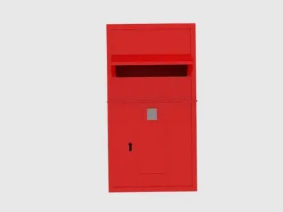 British Post Box Low-poly 3D model