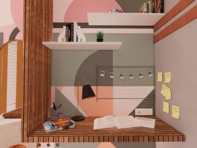 Kids Bedroom interior Scene 3D model
