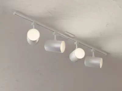 Ceiling Spotlights on Rail for Home Interior - 2 Versions Free 3D model