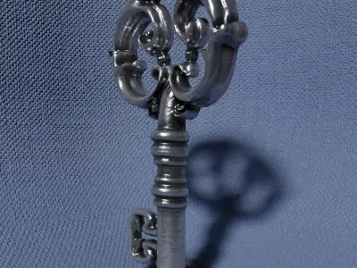 old key charm 3D print model