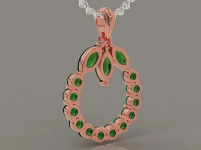 Marquise and round shape diamond pendant Free 3D print model