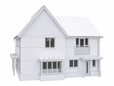 Neighborhood Houses P05 Low-poly 3D model