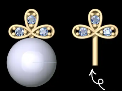 Simple Pearl Earing Free 3D print model