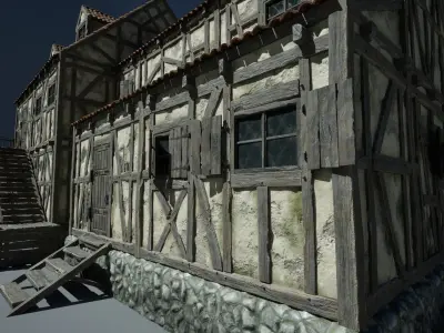 Medieval House 04 Game Ready Low-poly 3D model
