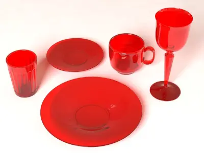 Colored Glassware 3D model