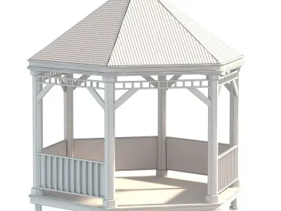  Modern Glass and Steel Gazebo 3D model