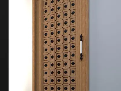 Door Wood Low-poly 3D model