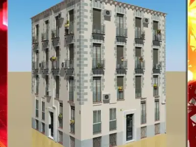 Photorealistic Low Poly Building 3D model