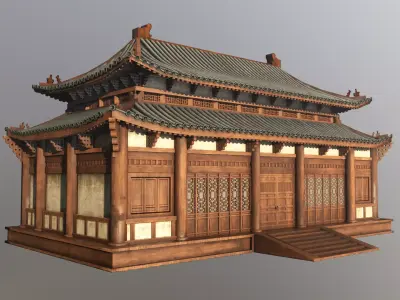 Asian Japanese Realistic Building 3D model
