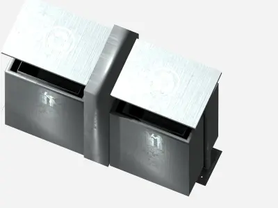Outdoor modern street recycling dust bin Low-poly 3D model
