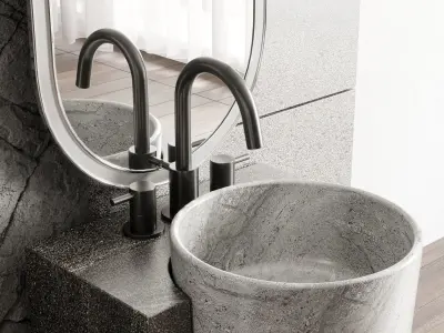 Bathroom furniture by Fauset Omnires Y set 56 Low-poly 3D model