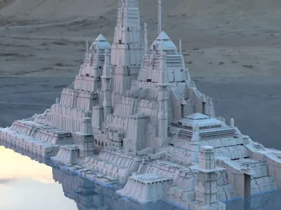 Egyptian Pyramid temple structure  2 3D model