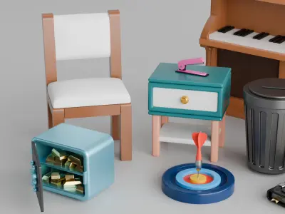 Diverse 3D Models Pack Free low-poly 3D model