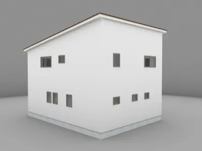 House model for background 24 Low-poly 3D model