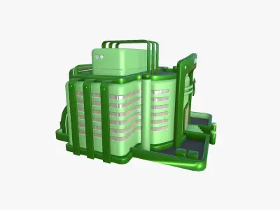 SciFi Bank A06 Green - Sci Fi Exterior Design Low-poly 3D model