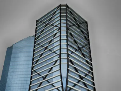 High-rise building tower low poly Low-poly 3D model