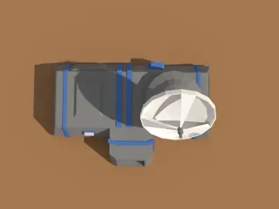 Low Poly Scifi Radar Station Low-poly 3D model