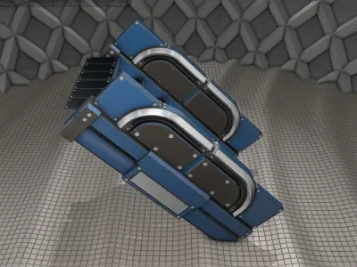 Sci-Fi Stairs - 22- Blue Version Low-poly 3D model
