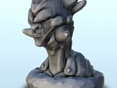 Set of six alien creatures busts 13 - Future Sci-Fi SF Post apoc 3D print model