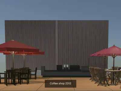 Cafe shop 3D Model Pack