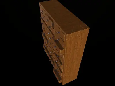 Wooden Mail Boxes Low-poly 3D model