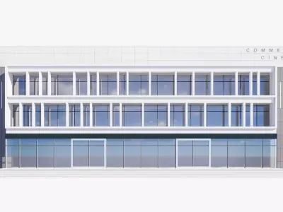 realistic 3d building Low-poly 3D model