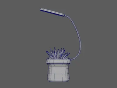Lamp with plants pot for studio 3D model