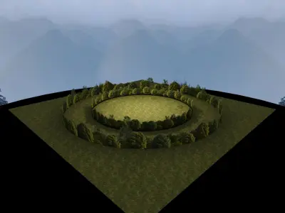Trees Background Low-poly 3D model