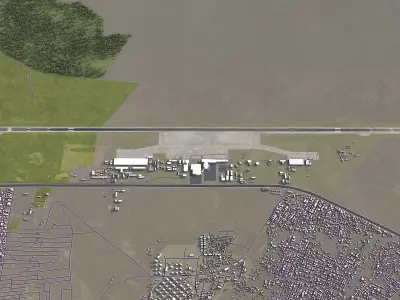 Kinshasa Airport Low-poly 3D model
