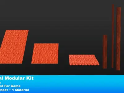 Medieval Modular Kit  Low-poly 3D model