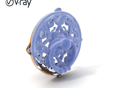 Ornate Brass Door Knocker Model Pack Low-poly 3D model