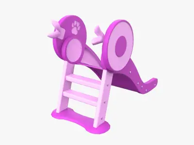 Kid Park Slide Park Equipment Interior Pink 3D model