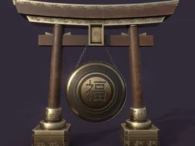 Japanese Gong Tori Low-poly 3D model
