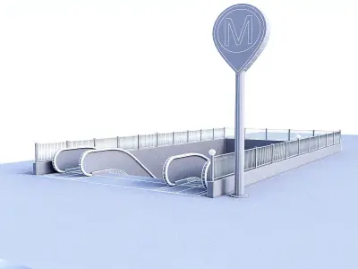 Subway Entrance Low-poly 3D model